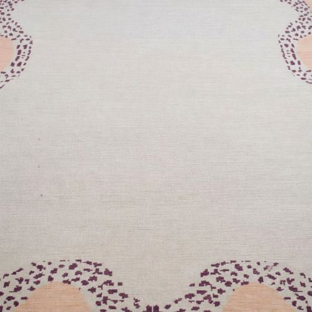 Handcrafted Vintage Cotton and Wool Handknotted Rug for Heritage Homes